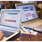 college-students-using-facebook Colleges and unversities use social media such as Facebook to recruit students.