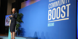 Sheryl Sandberg, COO of Facebook, announces partnership with Miami Dade College.