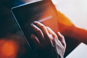 Closeup shot of a student learning on a tablet