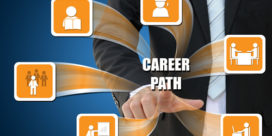 The words "career path" and icons of various options
