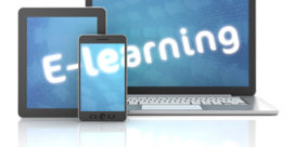 Three devices with the words E-learning consistent on all