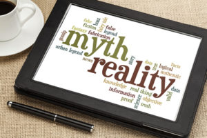 A myth and reality word cloud