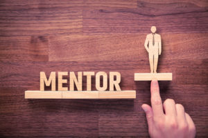 A graphic of the word mentor