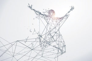 a cool image of a man transforming into a butterfly