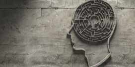 A brain with a labyrinth illustrates the need for mental health support on campus.