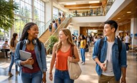 Student-centered campus design focuses on natural light, warm textures, and seating that encourages conversation rather than hierarchy.